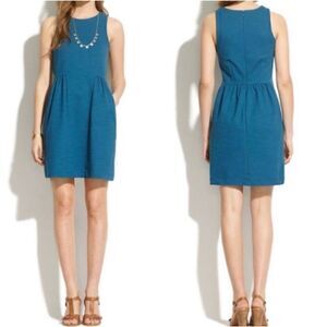 MADEWELL | keynote ponte sleeveless turquoise dress XS